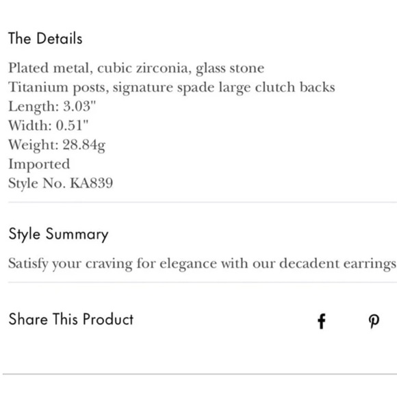 $128 Kate Spade Candy Shop Linear Earrings Clear / Silver - Picture 5 of 6